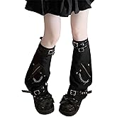Sup-Coente Gothic Flare Leg Warmers for Women Punk Goth Steampunk Y2k Emo Grunge