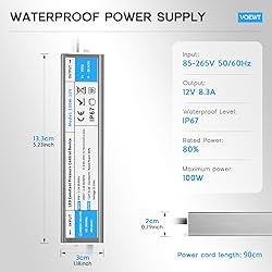 VOEWT LED Driver 100 Watts Waterproof IP67 Power