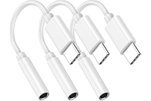 KASSDIN 3 Pack USB C to 3.5 mm Headphone Jack Adapter, [MFi Certified] iPhone 3.5mm Headphone Audio Aux Adapter Dongle Compatible for iPhone 15/15 Plus/15 Pro/15 Pro Max, iPad Pro, Galaxy S24/S23/S22/S21