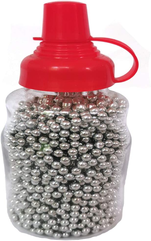 LIANG JING JING 3000Qty 4.5mm Steel BBS .177Caliber Znic Plated Precision Balls Steel Pellets Bottle Package