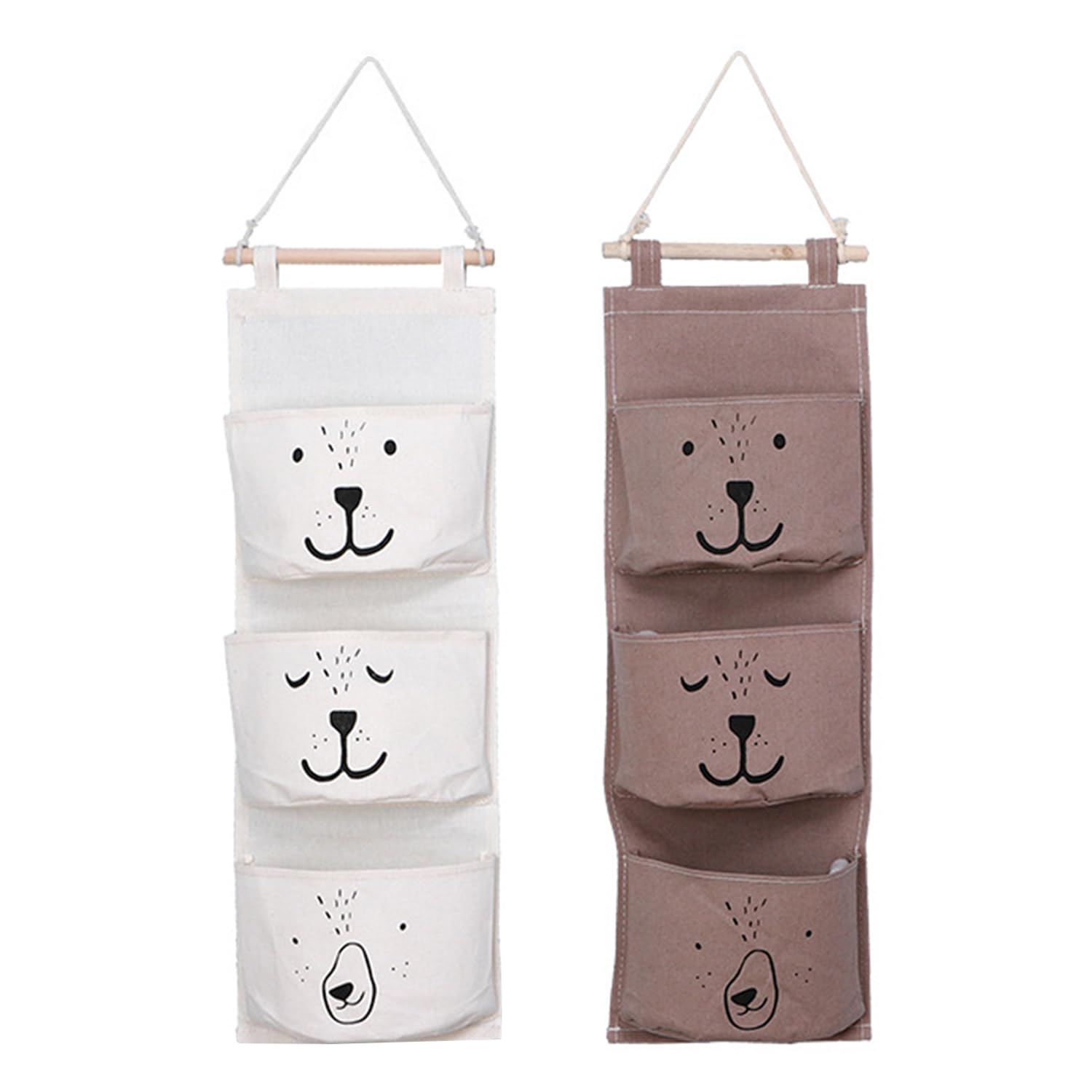 DUINIU 2 Pieces Fabric Storage Bags, Children's Hanging Room Door Storage, Hanging Bag