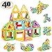 Utkwbs ZENFOLT Magnetic Blocks, Creative Magnetic Tiles Building Blocks Toys Set, 40 PCS Magnet Tiles STEM Preschool Educational Construction Kit for Preschool Toddlers, Kids, Girls, Boys
