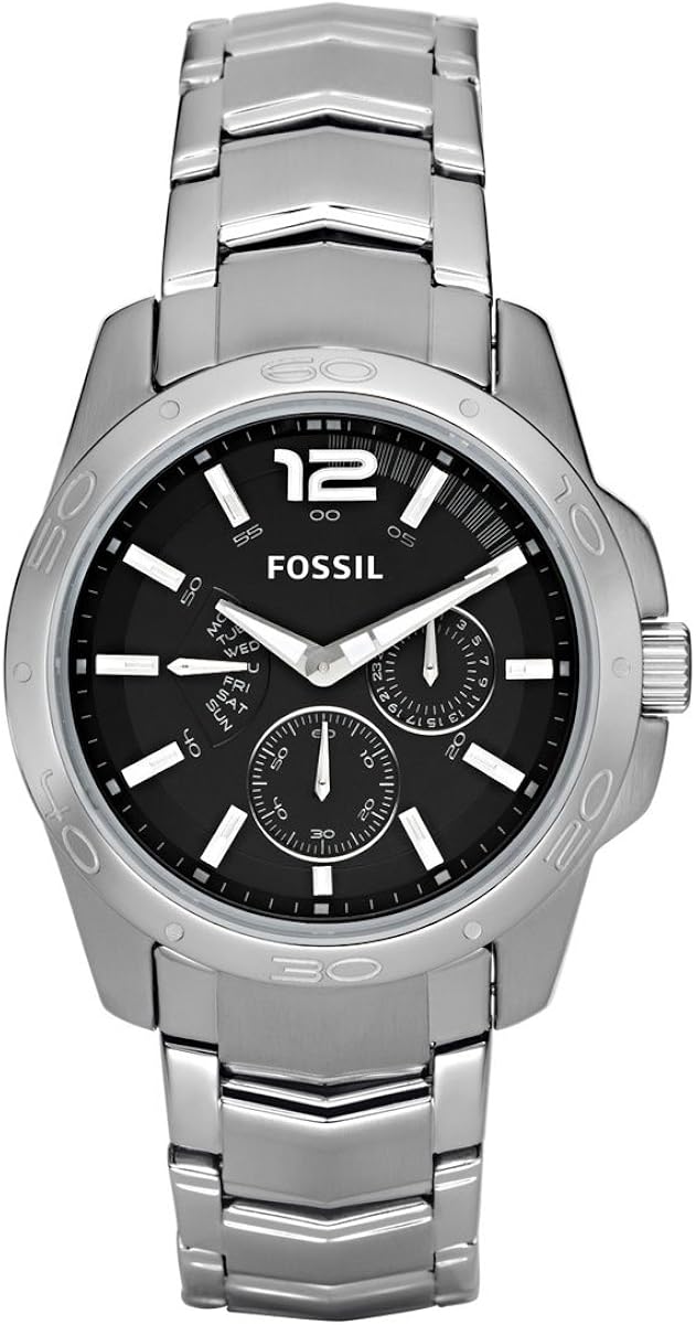 Fossil Men's BQ9328 Stainless Steel Bracelet Black Analog Dial