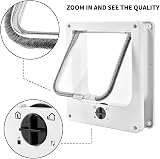 EASY JOY 4 Way Locking Cat Flap Medium Magnetic Silent Door Wall UPVC view 5