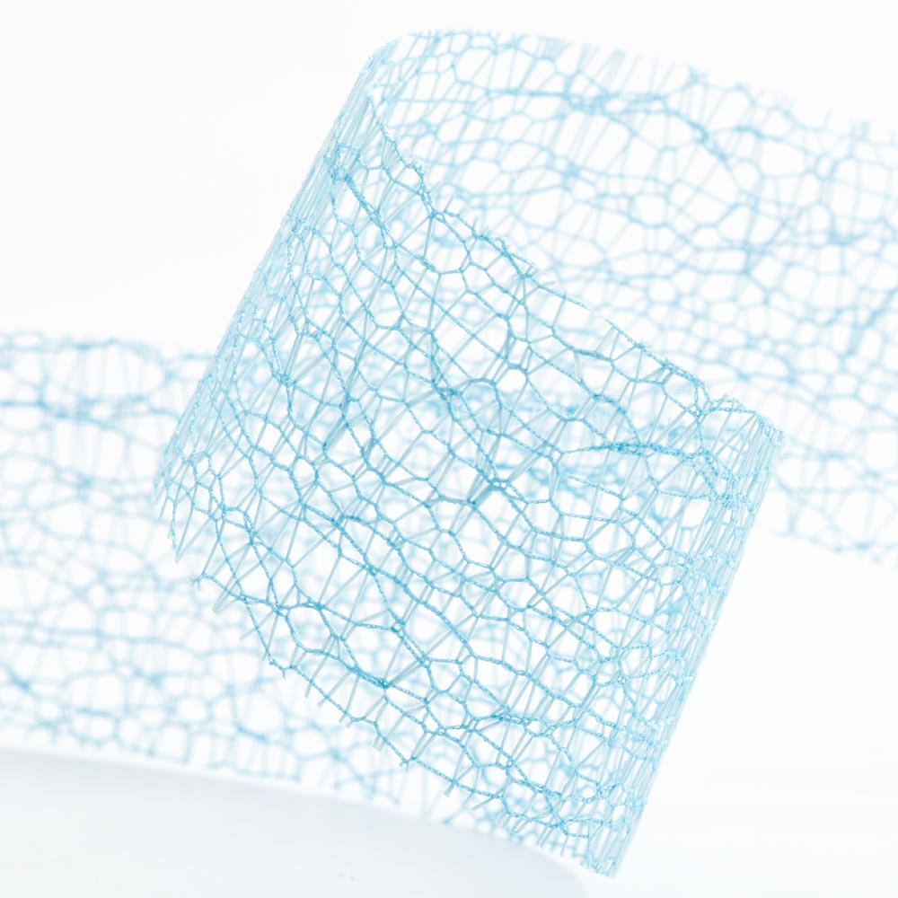 Deco Web Mesh Ribbon 38mm x 20 Metres - Pale Blue — image 1