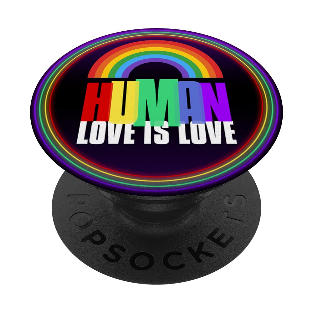 HUMAN LGBTQ Flag Gay Pride Month Transgender Rainbow Lesbian PopSockets Swappable PopGrip