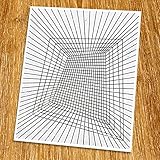 Modern Art Print (Unframed), Geometric Art, Abstract Art Poster, Mid-century Art, Cafe, Industrial, Loft, Wire Art, Black and White, 8x10