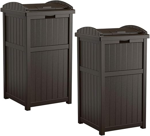 Amazon Com Nanapluz 2 Pack 31 63 Java 33 Gallon Patio Garbage