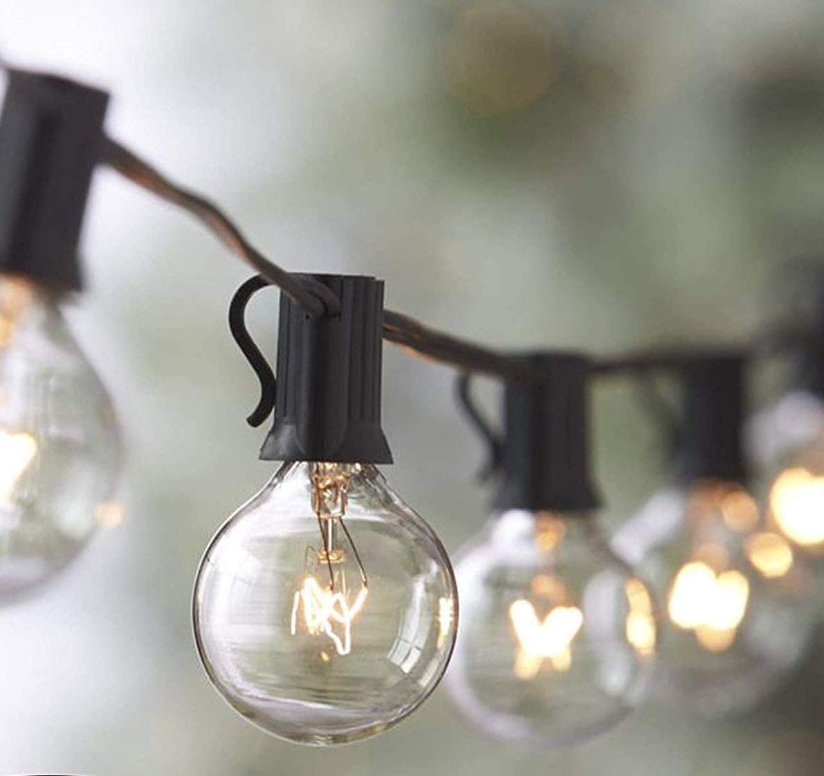 Photo 1 of Lemontec 2-Pack String Lights, 50FT Vintage Backyard Patio String Light with 50 Clear Globe Bulbs-UL Listed for Indoor/Outdoor Use Globe Light Tents Market Cafe Porch Party, 2 Pack 50 Bulbs 50FT