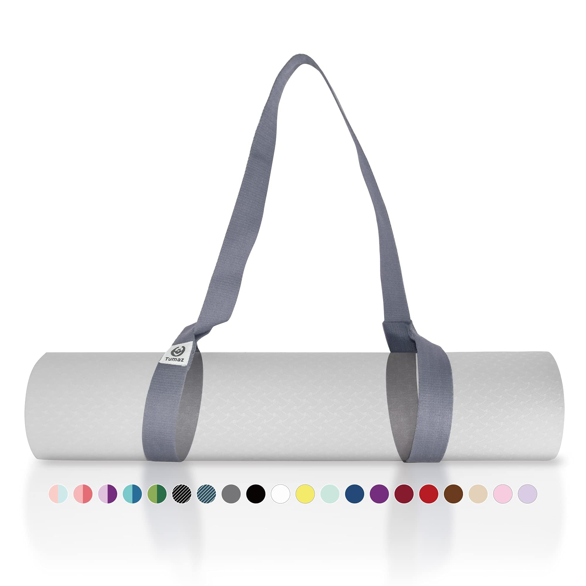 Photo 1 of Tumaz Yoga Mat Strap [MAT NOT Included] (2 Sizes) with Extra Thick & Comfy Delicate Texture, Adjustable Yoga Mat Carrier