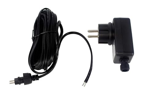 Arnusa Steckernetzteil 3V DC 600mA IP44 (für Außen geeignet) inkl. 5m Zuleitung und Stecker. LED Netzteil