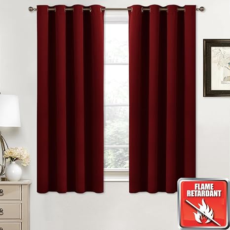 Buy Burgundy Bedroom Flame Resistant Curtains Burgundy Red