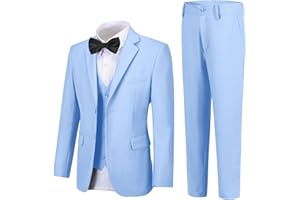 Boy Suits 5 Pieces Formal Suit Set with Adjustable Waist Kids Dress Suit for Wedding Prom