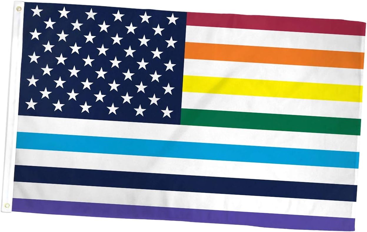 ALBATROS 3x5 Foot USA Rainbow (Old Glory) Flag - Lesbian, Gay, Bisexual and Transgender Community