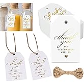 Thank You for Celebrating with Us Tags,Small Thank You Tags,Gift Wrapping Tag with String, High-end Gold Foil Paper Hangtags,