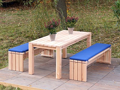 Gartenmöbel Set 3 Holz, Oberfläche: Natur, inkl. Polster - Lieferung