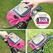 YAZER Bicycle Bags Durable Cycling Bicycle Bike Front Handlebar Bag with Transparent Pouch with iPhone Case for Map,Outdoor Activities,Riding (Pink)