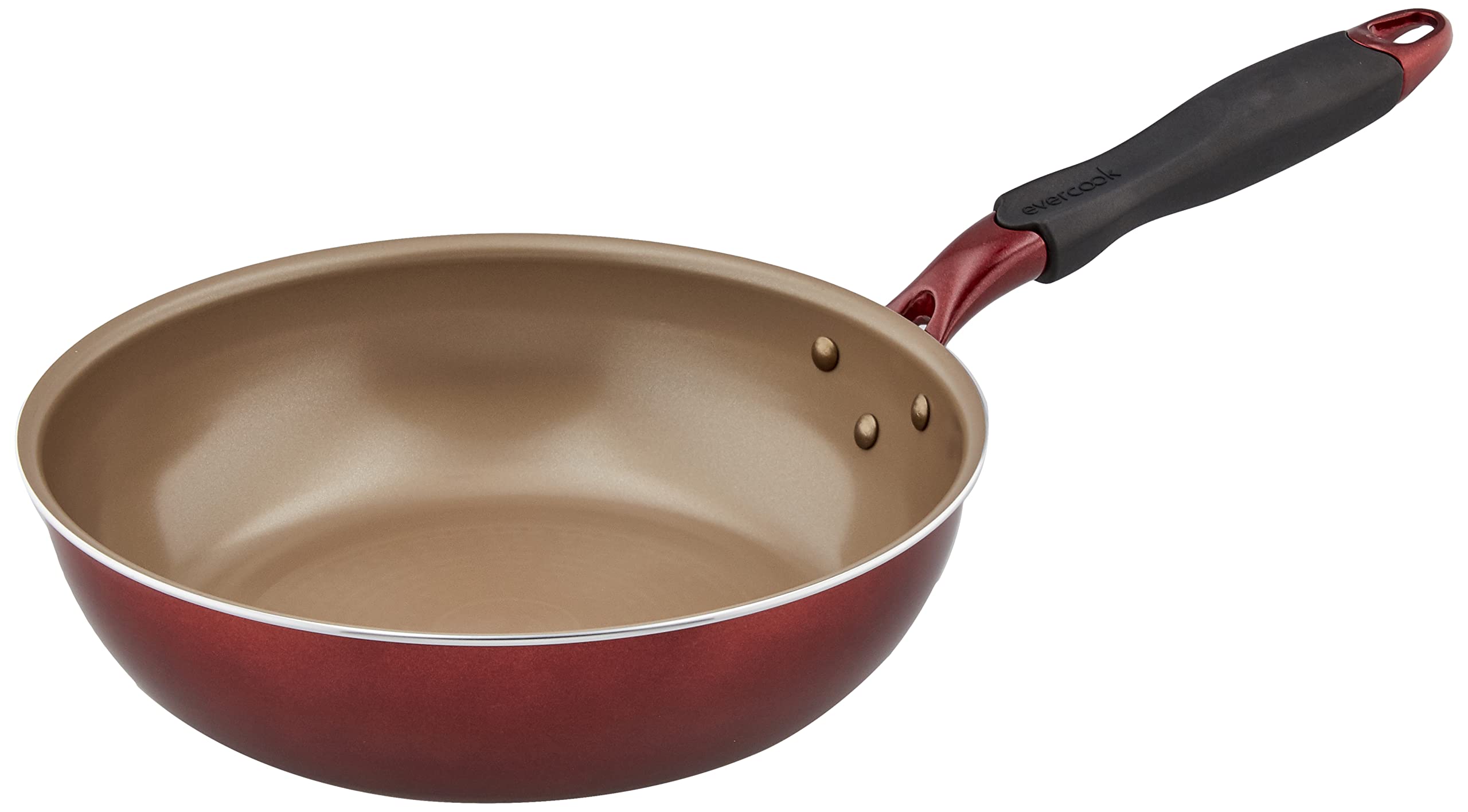 エバークック 炒め鍋 26㎝ オール熱源対応(IH対応) evercookα(エバークック アルファ) PFOA PFOS フリー ワインレッド 2年保証 ドウシシャ商品画像
