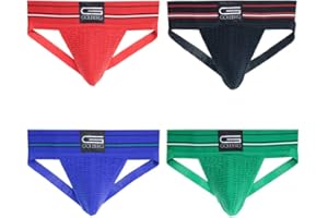 GOLBERG G Golberg Athletic Supporters – 4 Pack in Assorted Colors – Contoured Waistband