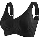 Bras for Women No Underwire Full Coverage Adjustable Bra Comfort Wireless Ribbed Bras 2025