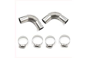 2PCS Diesel Heater Exhaust Pipe with 4 Clamps, 24mm Air Heater Exhaust Pipe Tube Elbow Connector, Duct Connector Diesel Boat 