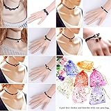 12 PCS Women's Classic Black Velvet and Black Stretch Gothic Tattoo and Black Lace Choker Necklace and Bracelet (6 Pair Match Set)