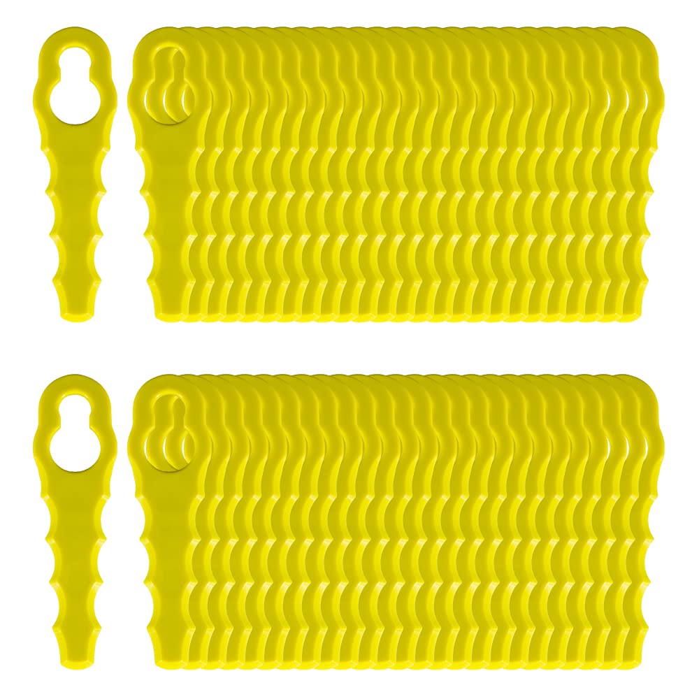 FourShow 50Pcs RAC158 Blades Compatible with Ryobi Heavy Duty Blade RAC155 RAC157,Ryobi Strimmer Replacement Blades Plastic