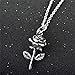 YFN Sterling Silver 3D Rose Flowers Choker Women Pendant Necklace 18