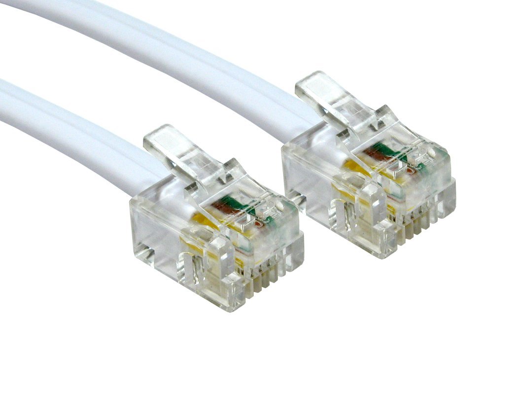 ALIDA SYSTEMS ® - ADSL Cable - Premium Quality/Gold Plated Contact Pins/High Speed Internet Broadband/Router or Modem to RJ11 Phone Socket or Microfilter/White (White, 10m)
