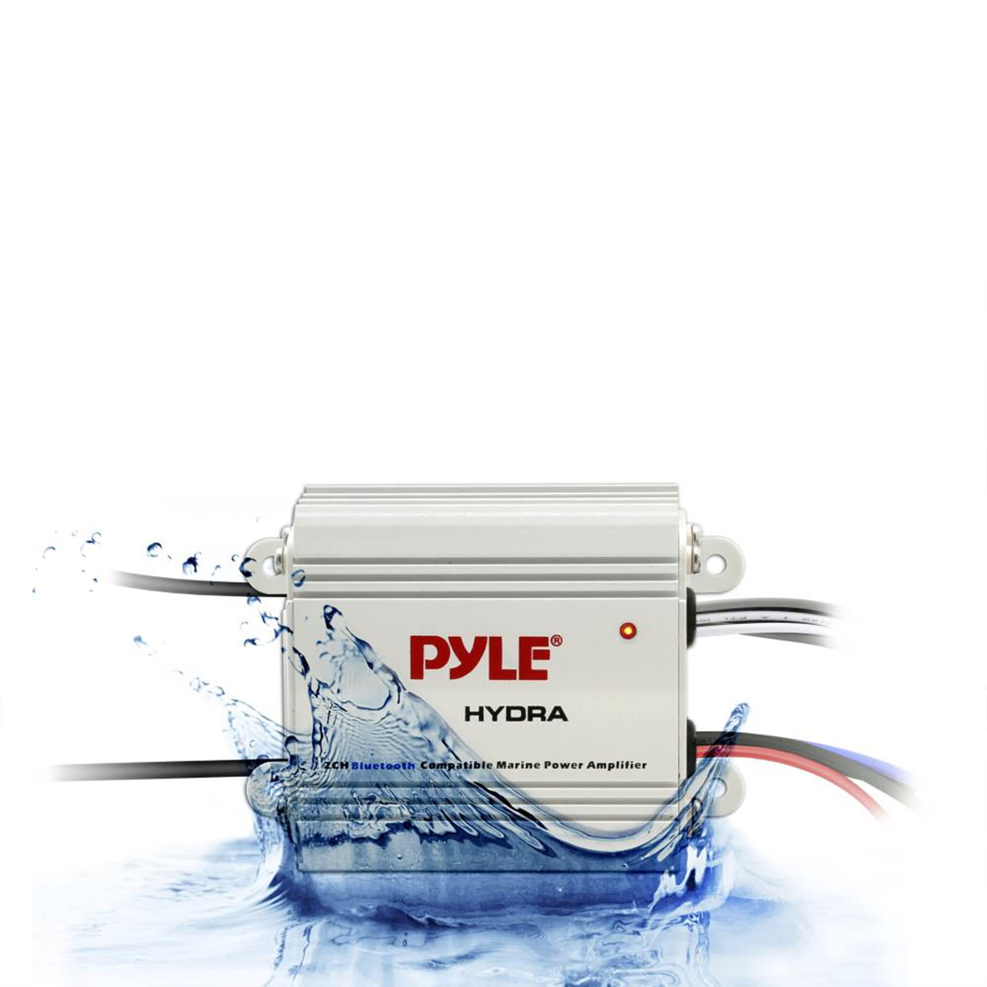 Pyle Auto 2-Channel Bridgeable Marine Amplifier - 200 Watt RMS 4 OHM Full Range Stereo w/ Wireless Bluetooth & Powerful Prime Speaker - High Crossover HD Music Audio Multi-Channel System