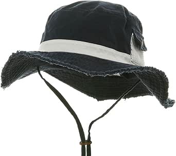 white frayed bucket hat