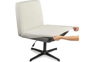 Iauddy Armless Criss Cross Office Desk Chair Cover Slipcover,Accent Mid Back Wide Swivel Task Vanity Slipper Chair Protector Stretch Removable Without Arms for Accent Chair