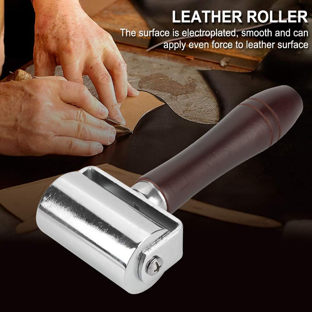 60mm Leather Press Roller, Leather Glue Edges Laminating Roller with Wooden Handle, Glue Laminating Rolling Tool - Image 5