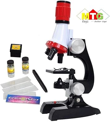 METRO TOYS & GIFT Kids Educational Microscope with LED 100 x 400 x and 1200x Magnification Science Kits