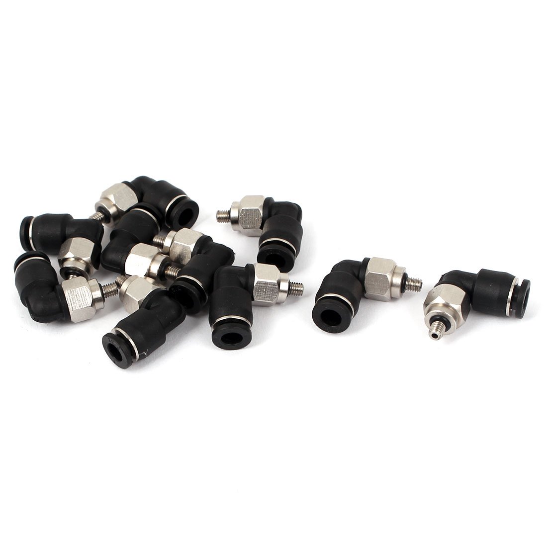 Sourcingmap 4mm to M3 L Shape Push in Pneumatic Quick Connect Tube Fitting Coupler 10pcs