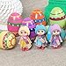 Billon Speed Easter Eggs Filled with Plush Rabbit 6pcs Surprise Eggs,Colorful Plastic Eggs Hunt for Children Reward Girls
