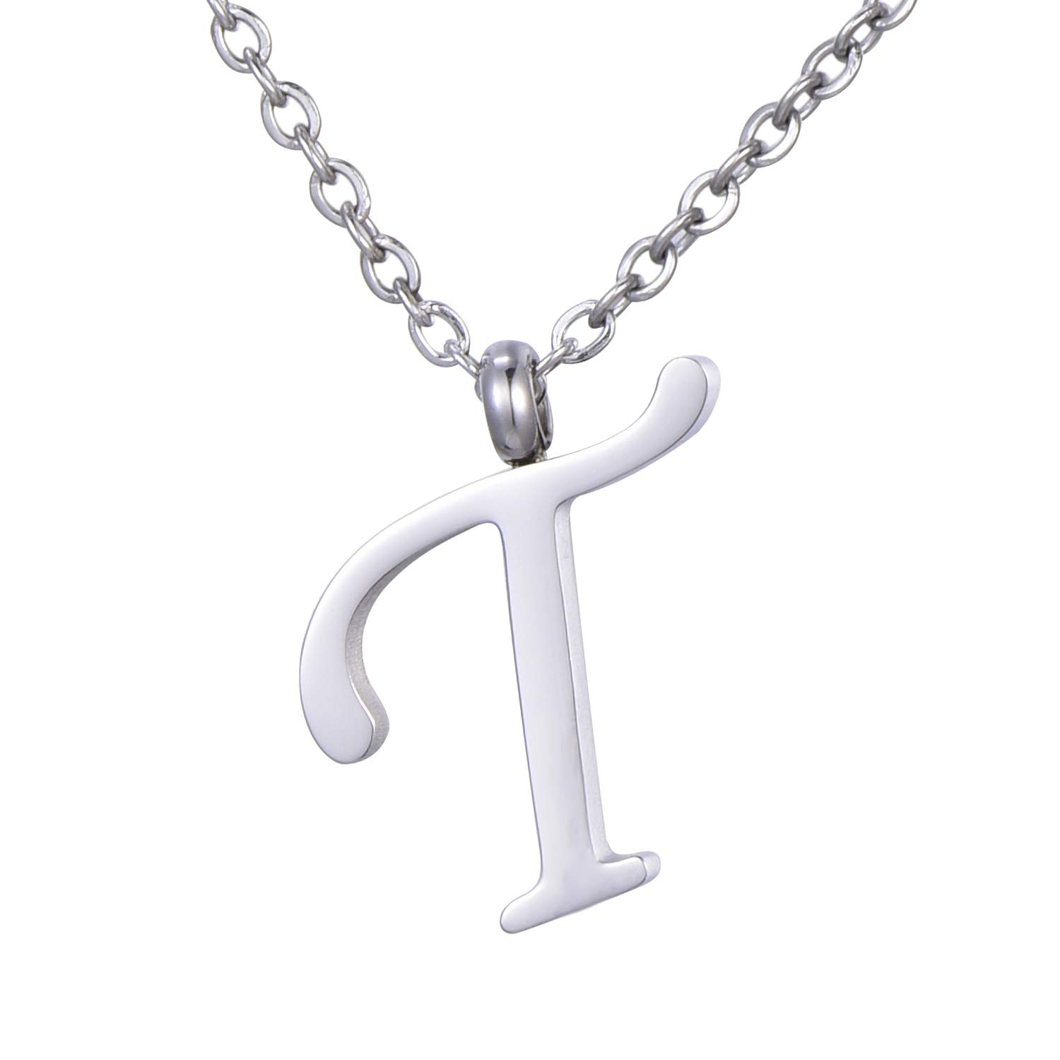 Morella Women's Stainless Steel Necklace Silver with Pendant Letter T