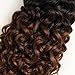 Racily Hair 8A Ombre Brazilian Hair Curly 3 Bundles with Closure Ombre Black to Dark Brown 2 Tone #1B 30 Curly Weave Human Hair with Lace Closure (18