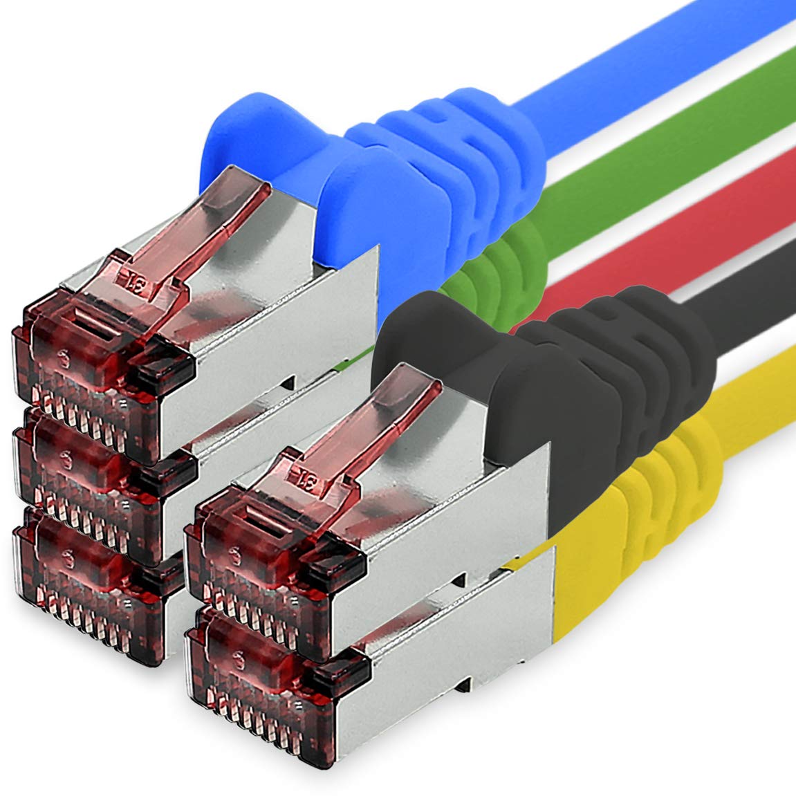1CONN Cat6 Network Cable 5 x 0.5 m Color 5 Ethernet Cable Lankabel Cat6 Lan Network Cable Sftp Pimf Patch Cable 1000 Mbit s — image 1