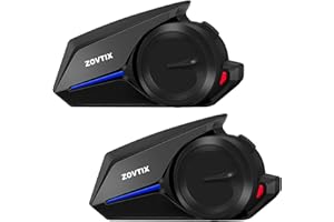 ZOVTIX Motorcycle Helmet Headset 3 Riders Communication System S2 Intercom with Music Sharing/HiFi Sound/3 EQ Music Modes/DSP