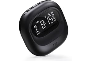 Battery Operated Cordless Vibrating Alarm Clocks-Small Travel Clock with 5 Volume & 3 Alarm Modes, Adjustable Shaker with LCD