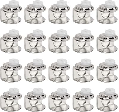 WYAN 20Pcs Zinc Alloy Glass Shelf Brackets Clips for Cabinet Kitchen Table