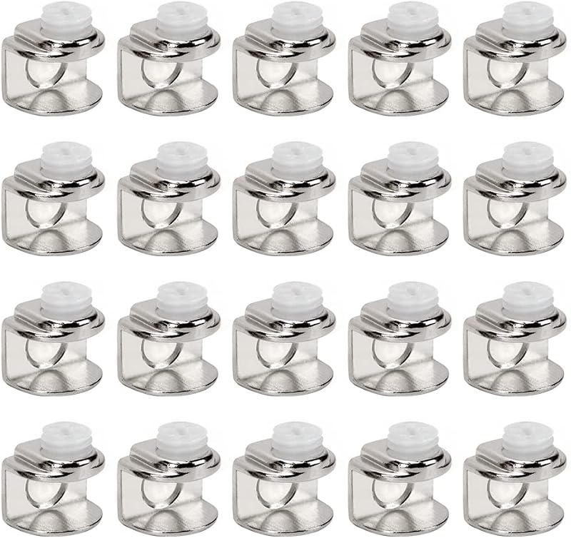 WYAN 20Pcs Zinc Alloy Glass Shelf Brackets Clips for Cabinet Kitchen Table
