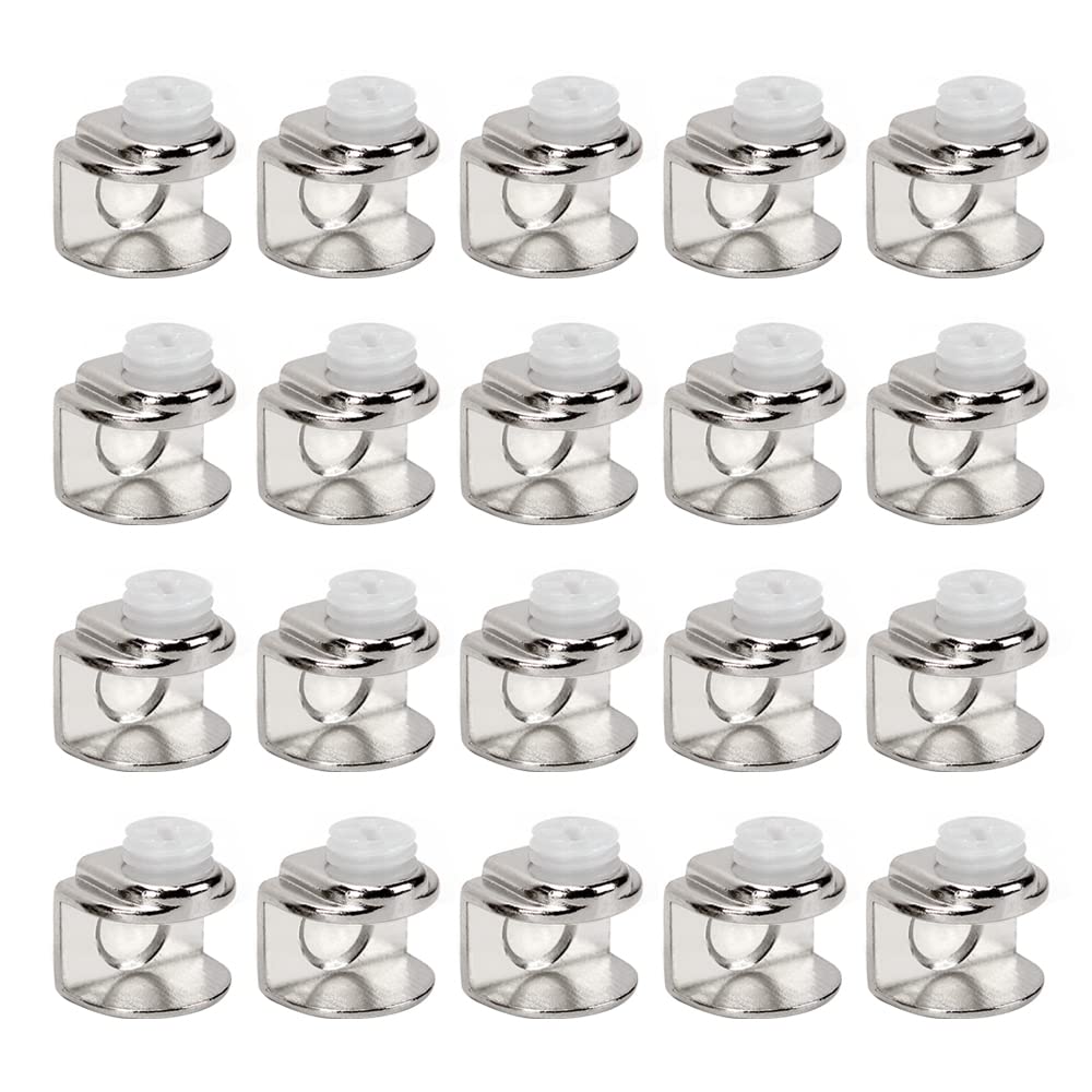 WYAN 20 Pcs Shelf Brackets,Glass Hinge Solid Clamp,Glass Clip Clamp Wall Mount for Cabinet Kitchen Table Shelves