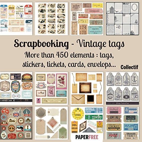 CollectiveScrapbooking kit vintage tags - 20,5 x 20,5 cm - 8,5 x 8,5 inch