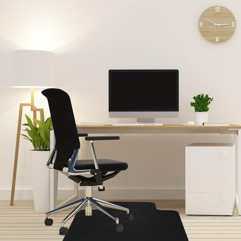 Office Chair Mat for Hardwood and Tile Floor with Lip, Black, Anti-Slip, Non-Curve, Under the Desk Mat Best for Rolling Chair and Computer Desk, 47x35 Non-Toxic and no BPA Plastic Protector: Kitchen & Dining