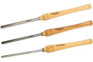Hurricane Turning Tools, HSS, 3 Piece Bowl Gouge Set (1/4", 3/8" and 1/2" Flute), Standard Series Woodturning Tools