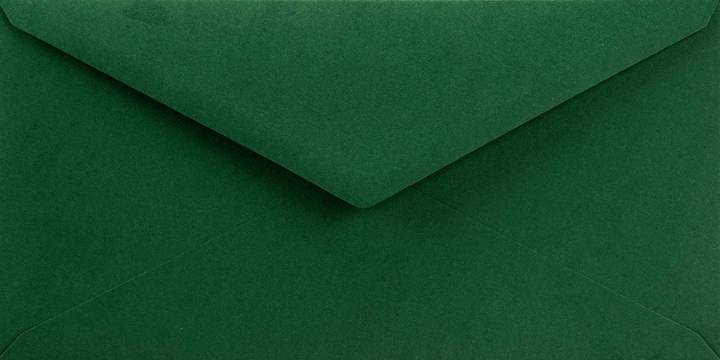 Netuno 25 Dark Green Coloured envelopes DIN DL 110x220mm 4.33x8.66 inches 115gsm Sirio Color Foglia gummed Pointed Flap no Window for Wedding Invitations Christmas Greeting Cards Letters leaflets