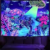 Amhokhui Blacklight Astronaut Tapestry UV Reactive