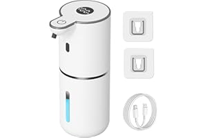 OHIFAST Automatic Liquid Soap Dispenser Touchless, USB Rechargeable Smart Hand Soap Dispenser, 6-Level Adjustable, 12.8oz/380mL Wall Mounted for Bathroom Kitchen Dish Soap-White